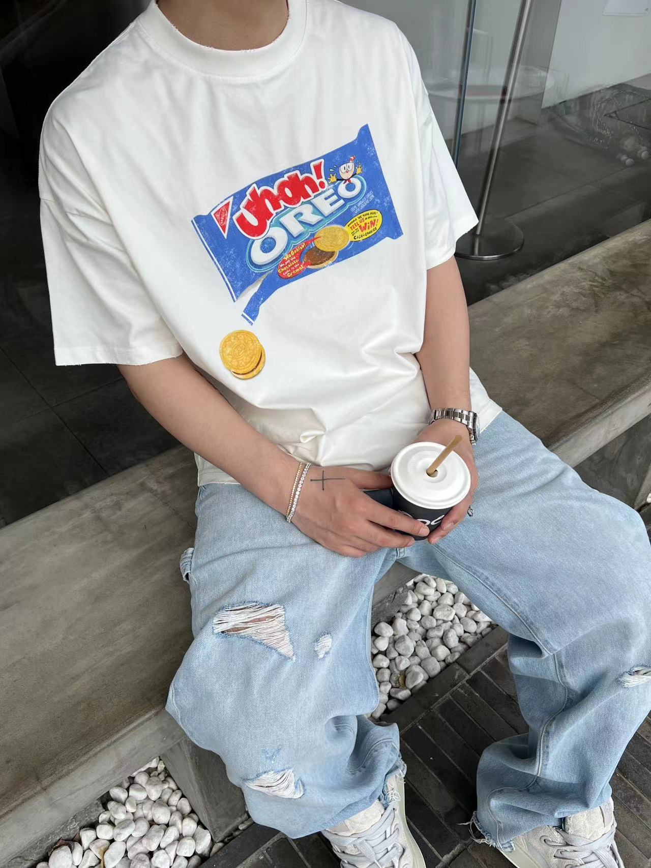 Purey 24ss Oreo Printed Tee